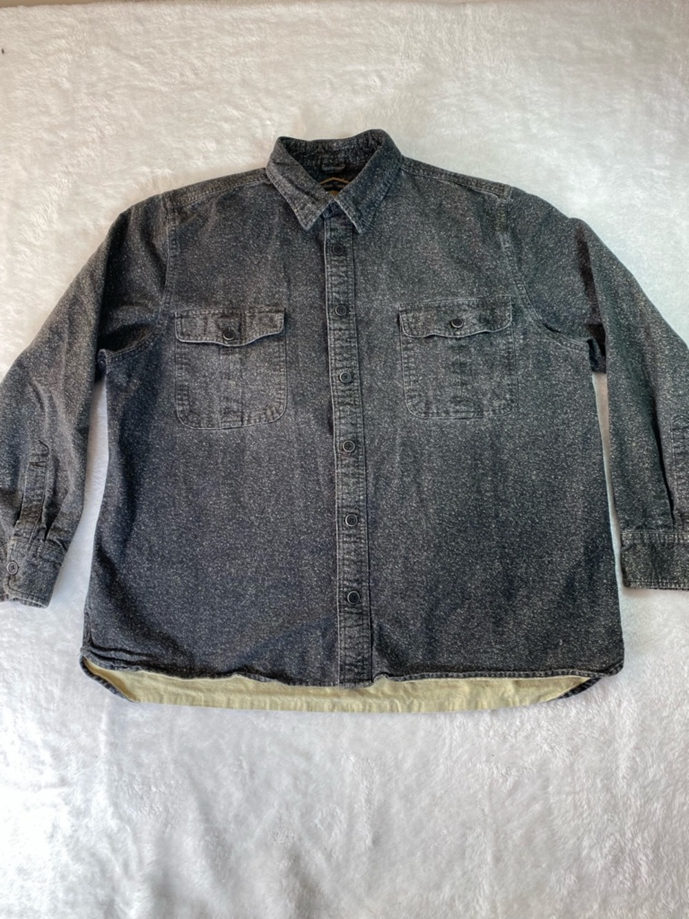 Freedom Foundry Dry Goods Co. Heavyweight Flannel Lined Work Shirt XL Charcoal